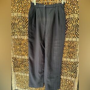 Charter Club Women's Dress Trouser Pants Stripes Navy Blue (10)